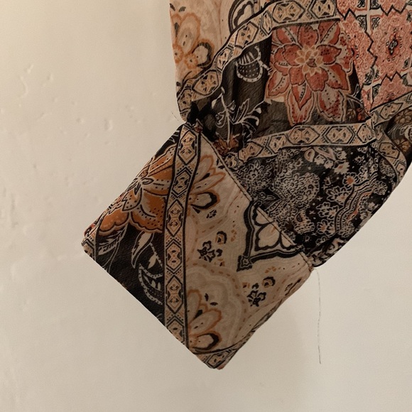 Indigo rose long sleeve sheer dress. Very flowy, plunging neckline. - Picture 3 of 5